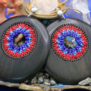 Boucles Ébène bleu & rouge