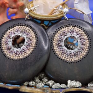 Boucles Ébène nacre & violet