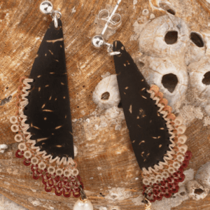 Boucles Gouttes brun & rouge