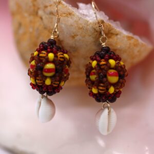 Boucles perles tissées jaunes