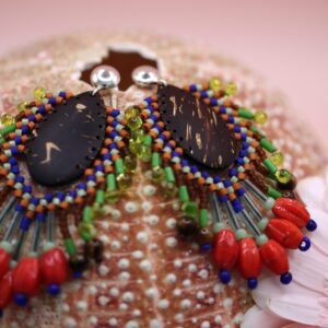 Boucles Plumage rouge & verte
