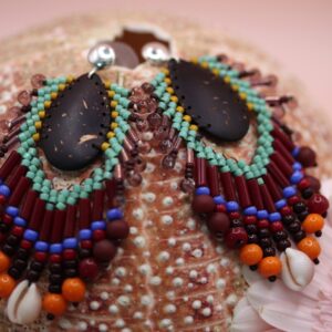 Boucles Plumage turquoise & pourpre