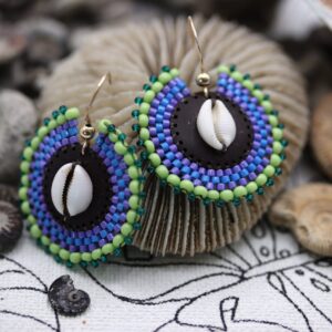 Boucles Porcelaine bleues et vertes