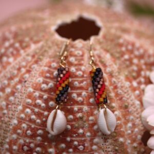 Boucles Trivia spirale ocre & rouge