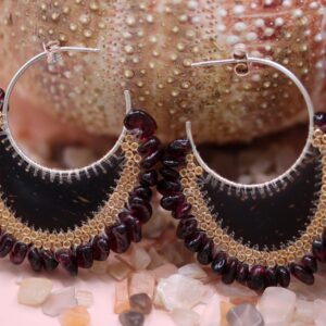 Boucles Créoles pierre gemme Grenat