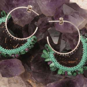 Boucles Créoles pierre gemme Rubis Zoïsite