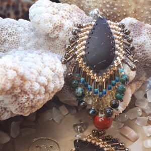 Boucles plumage bronze & dorée